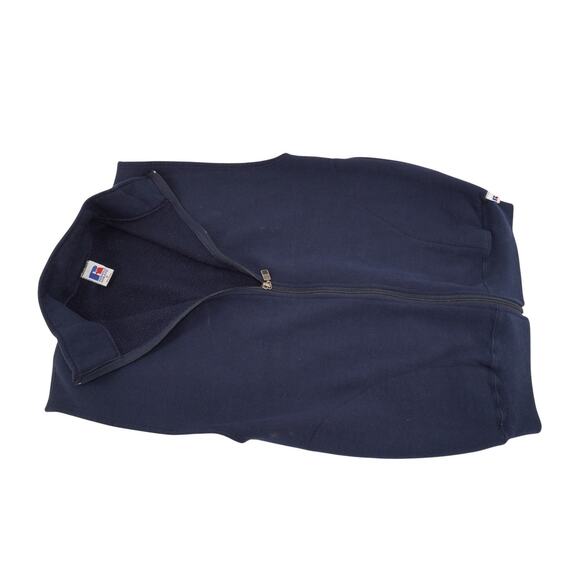 Vintage Russell Athletic USA Navy Zip Fleece Vest Size - Picture 1 of 12